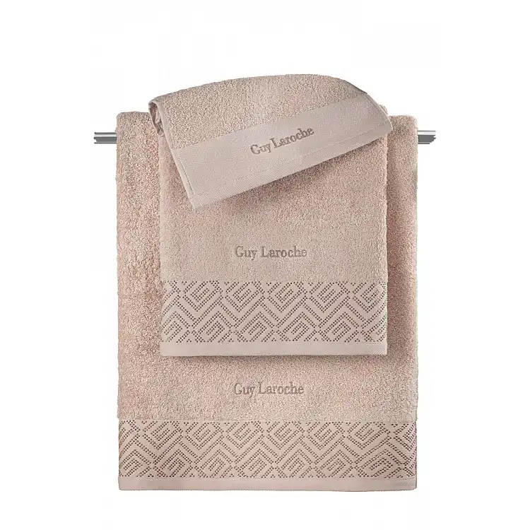 Guy Laroche Σετ 3τμχ Πετσέτες Emblem Old Pink, 1122090224001
