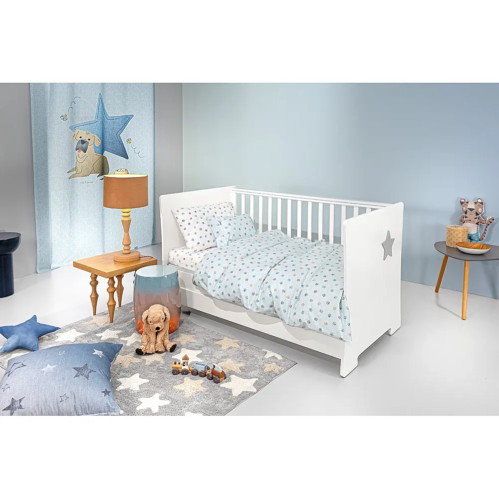 Guy Laroche Σετ 3τμχ Βρεφικά Σεντόνια Paw Ciel 115x170, 1110092224148