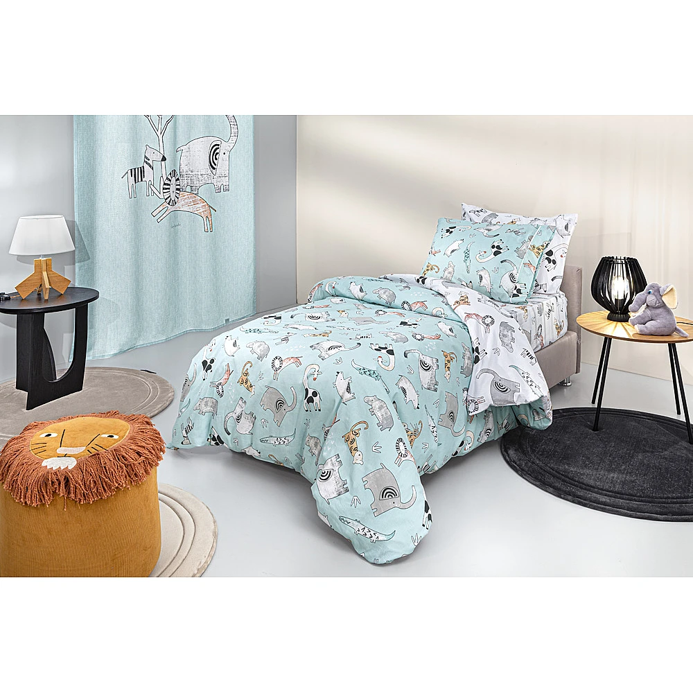 Guy Laroche Σετ 3τμχ Παιδικά Σεντόνια Zootopia Aqua-Grey 165x250, 1110092224162
