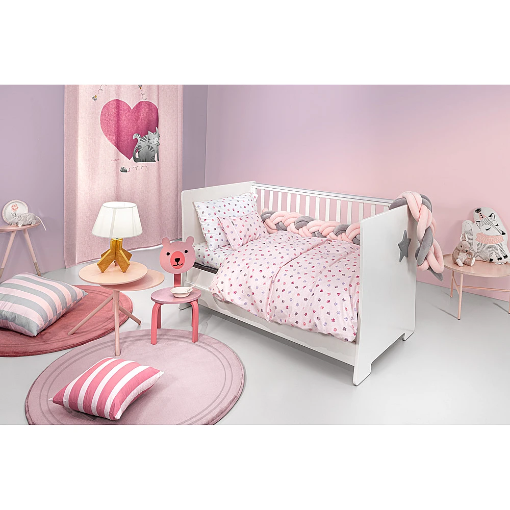 Guy Laroche Σετ 3τμχ Βρεφικά Σεντόνια Paw Pinky 115x170, 1110092224147