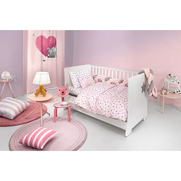 Guy Laroche Σετ 3τμχ Βρεφικά Σεντόνια Paw Pinky 115x170, 1110092224147