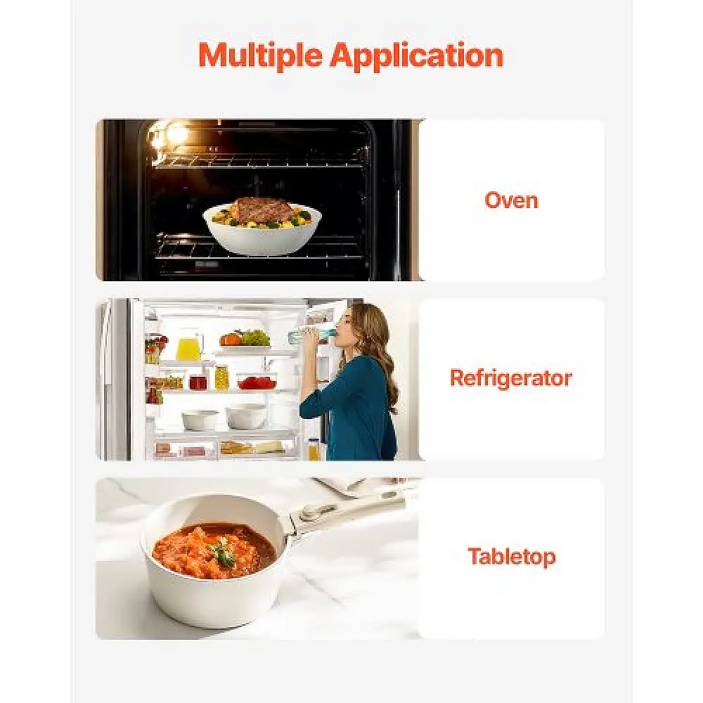 VEVOR Σετ Μαγειρικών Σκευών 17 Τεμαχίων Λευκό Γρανίτη Αντικολλητικό LGTZLGKCSB6GGB3OFV0