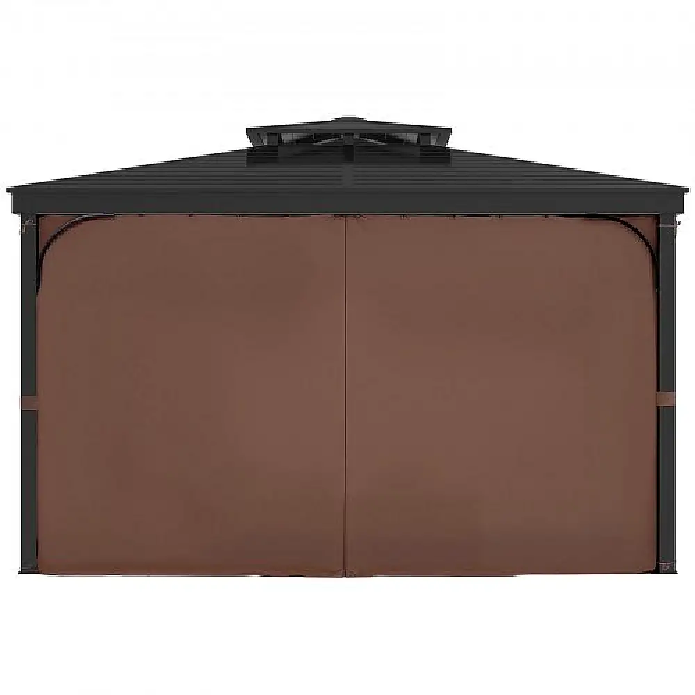 VEVOR Καφές Αδιάβροχες Κουρτίνες Κιόσκι 12' x 12' x 6.9' SMLTCL12FT12TZJSLV0