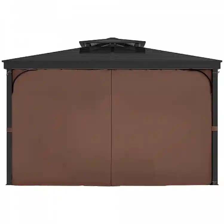 VEVOR Καφές Αδιάβροχες Κουρτίνες Κιόσκι 12' x 12' x 6.9' SMLTCL12FT12TZJSLV0