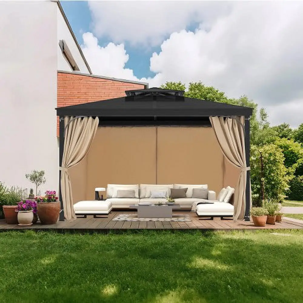 VEVOR Αδιάβροχες Κουρτίνες Κιόσκι Χακί 12' x 10' x 7' SMLTCL12FT10IZ39GV0