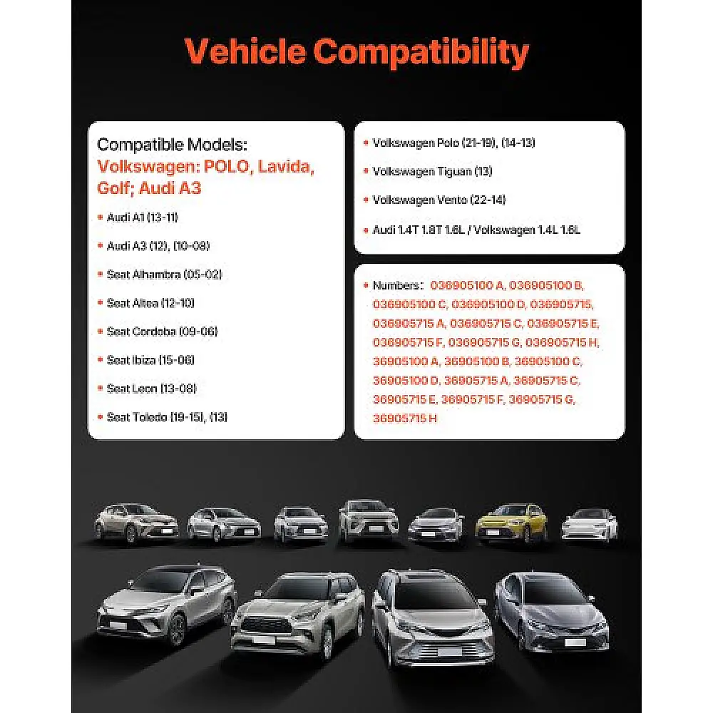 VEVOR Σετ Πολλαπλασιαστών 4 Τεμαχίων για Audi, Seat & Volkswagen DHXQZJ4PCSLJ230MA003V9
