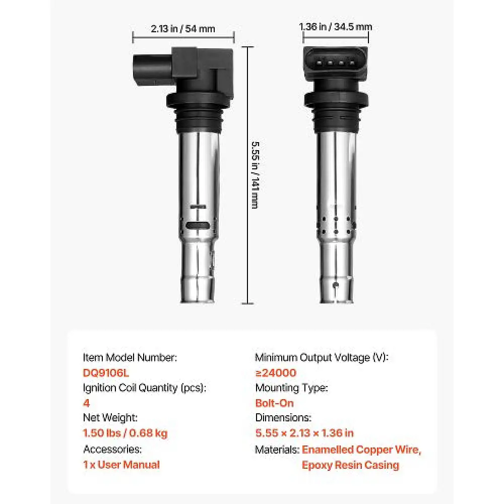 VEVOR Σετ Πολλαπλασιαστών 4 Τεμαχίων για Audi, Seat & Volkswagen DHXQZJ4PCSLJ230MA003V9