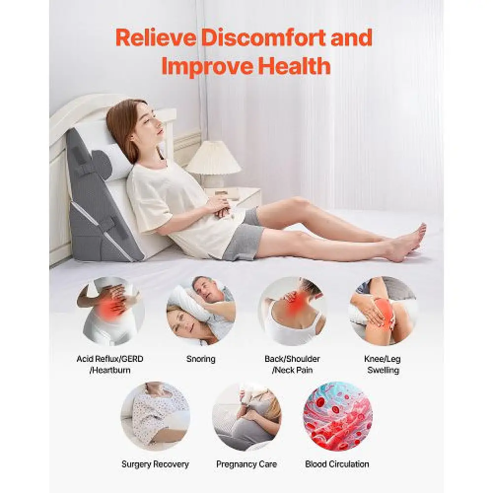 VEVOR Ορθοπεδικό Μαξιλάρι Σφήνα 3 σε 1 για Ύπνο και Ανακούφιση XXZKDJXXZ3JTEJVKE001V0