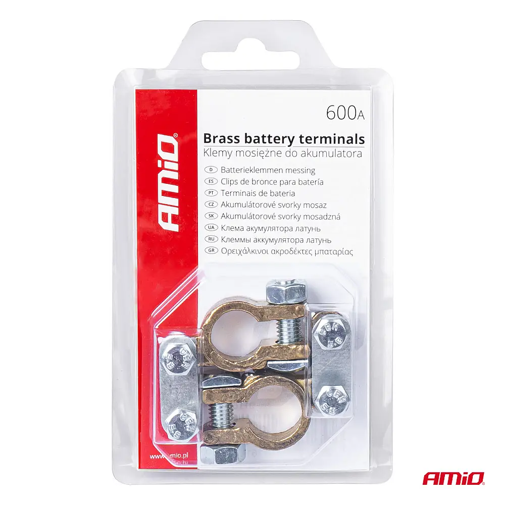 AMiO Τερματικά μπαταρίας από ορείχαλκο 600AMP, 2 τεμ. ,01161 AMiO Τερματικά μπαταρίας από ορείχαλκο 600AMP, 2 τεμ. ,01161
