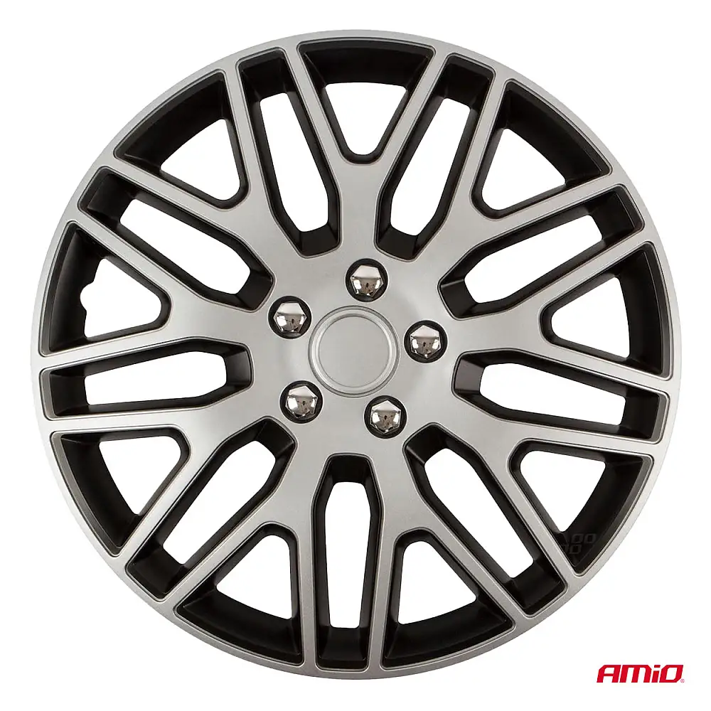 AMiO  Σετ 4 τεμαχίων τάσια αυτοκινήτου Dakar μαύρο & ασημί 16" ΚΟΥΤΙ ΧΡΩΜΑΤΟΣ ,8514