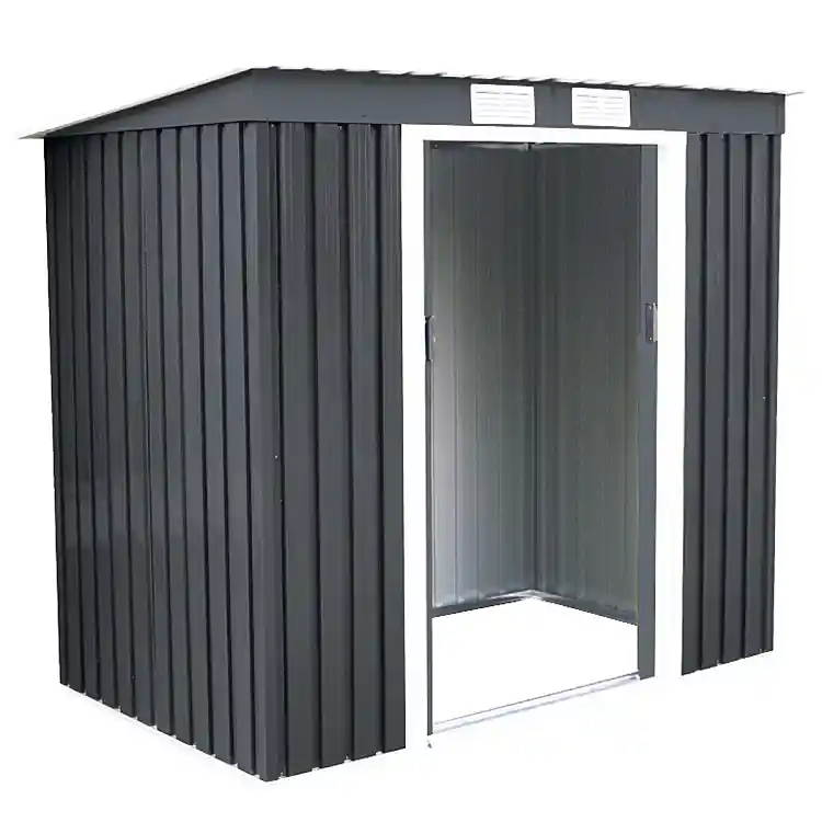 Costway Μεταλλικό Σπιτάκι Κήπου  213 x 130 x 173 cm με Δύο Συρόμενες Πόρτες και Μεταλλική Βάση, Ανθεκτικό σε Καιρικές Συνθήκες και Σκόνη GT3382GR+