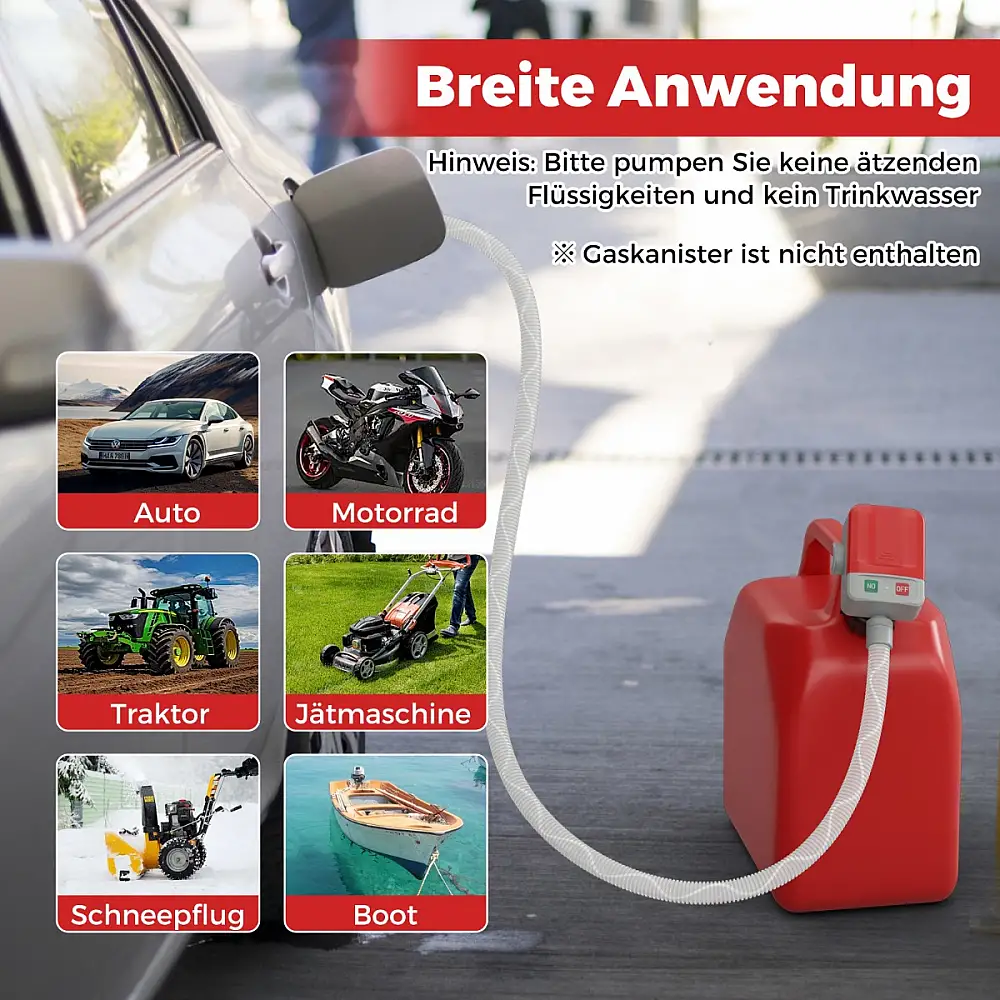 Costway Αντλία Μεταφοράς Καυσίμου με Αισθητήρα Αυτόματης Διακοπής και Διπλή Τροφοδοσία USB/Μπαταρίες AA TB10004