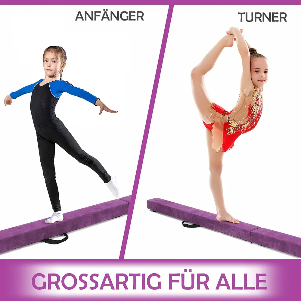 Costway Πτυσσόμενη Ισορροπία Γυμναστικής 2,1M Ανθεκτική - Μωβ FH10002PU