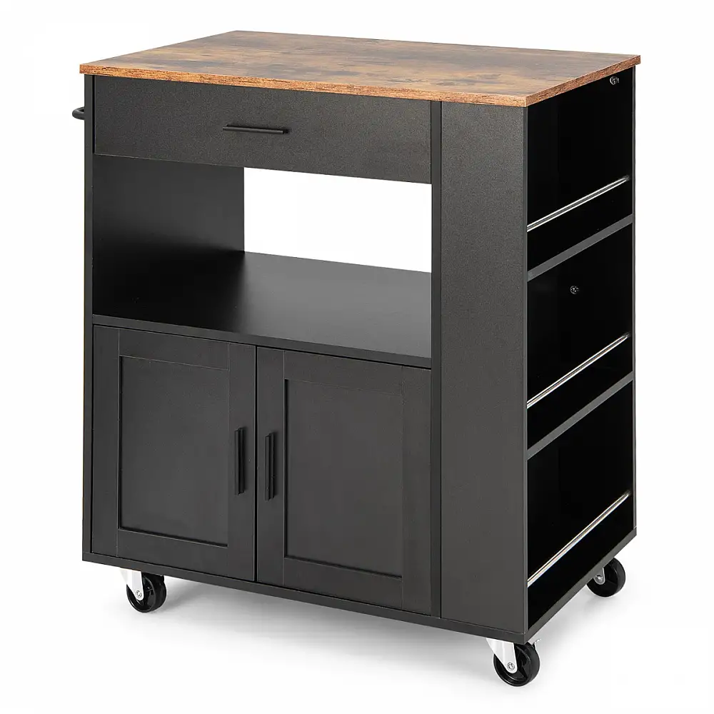 Costway Κουζινοκαρότσι με 3 Ράφια Μπαχαρικών 82 x 46 x 92 cm Μαύρο KC55391BK Costway Κουζινοκαρότσι με 3 Ράφια Μπαχαρικών 82 x 46 x 92 cm Μαύρο KC55391BK