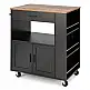 Costway Κουζινοκαρότσι με 3 Ράφια Μπαχαρικών 82 x 46 x 92 cm Μαύρο KC55391BK