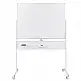 Costway Διπλής Όψης Κινητός Πίνακας 120x90 cm με Ρόδες & Βάση CB10728WH