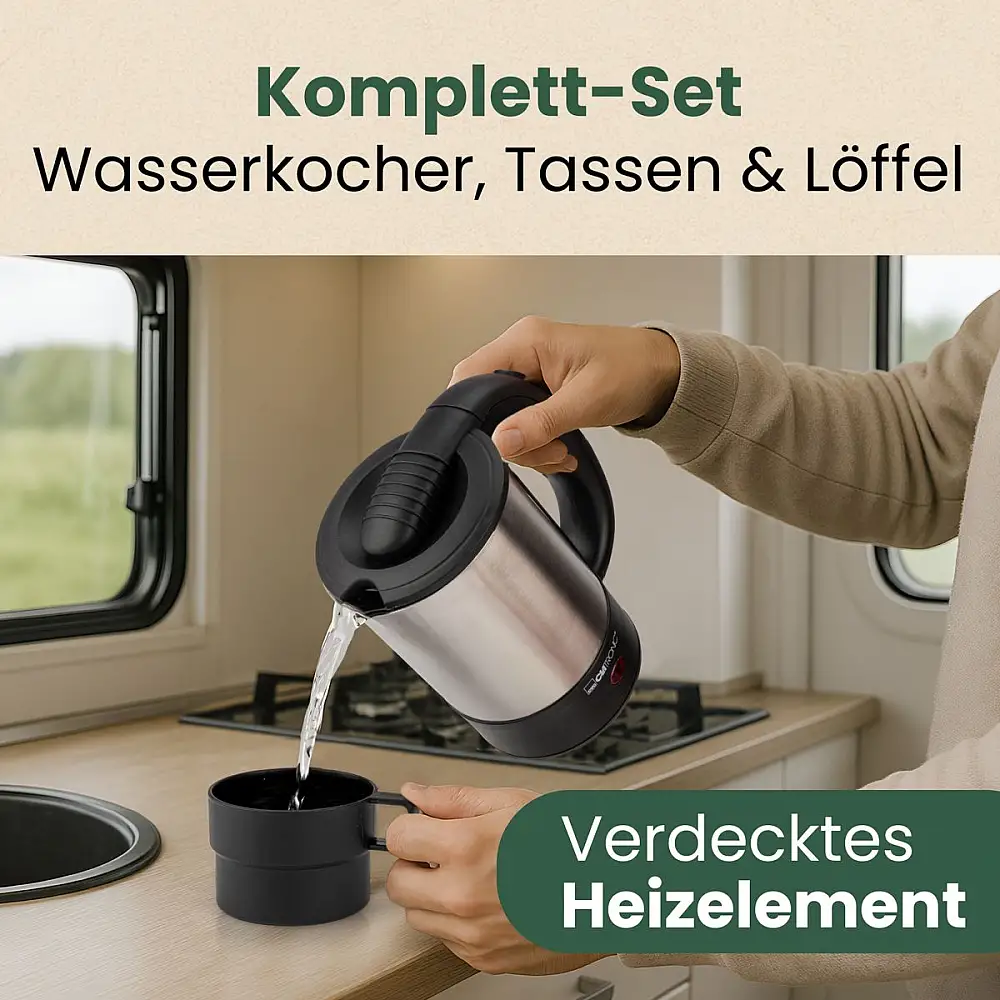 Βραστήρας Ταξιδίου από Ανοξείδωτο Ατσάλι 0.5L 1000 W- Μαύρο/Ασημί WKR3624 Clatronic