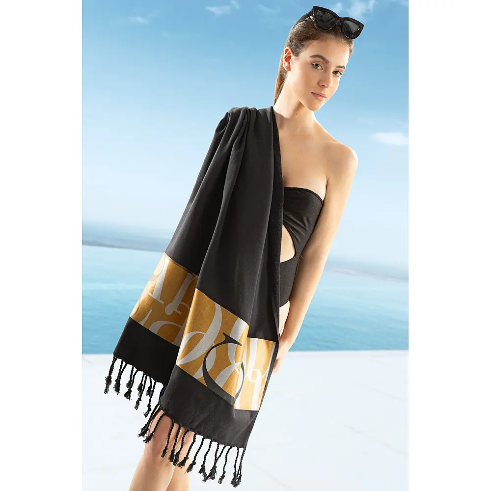 Guy Laroche Πετσέτα Θαλάσσης - Παρεό Pestemal 25 Black 90x170 ,1130030125062