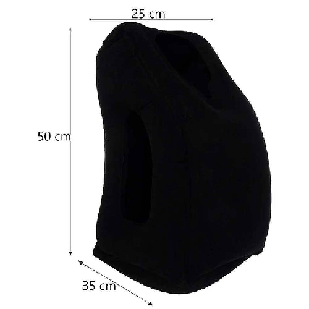 Φουσκωτό Μαξιλάρι Ταξιδιού 50 x 35 x 25 cm– Μαύρο 25346 Trizand