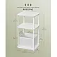 SONGMICS Λευκό Μοντέρνο Κομοδίνο 34x30x58cm με 3 Ράφια και Υφασμάτινο Καλάθι LET286W01