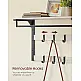 VASAGLE Ράφι Τοίχου 65x30x30cm με Αφαιρούμενους Γάντζους και Κρεμαστή Ράγα σε Ρουστίκ Λευκό LCR101W03