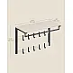 VASAGLE Ράφι Τοίχου 65x30x30cm με Αφαιρούμενους Γάντζους και Κρεμαστή Ράγα σε Ρουστίκ Λευκό LCR101W03