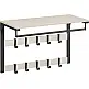 VASAGLE Ράφι Τοίχου 65x30x30cm με Αφαιρούμενους Γάντζους και Κρεμαστή Ράγα σε Ρουστίκ Λευκό LCR101W03