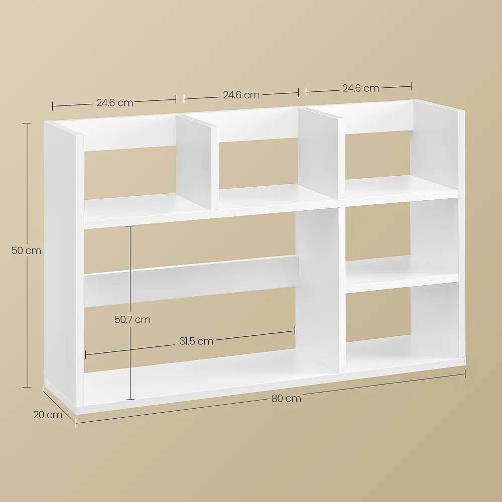VASAGLE Ραφιέρα Γραφείου Μοντέρνου Σχεδιασμού με Ευρύχωρη Αποθήκευση και Εύκολη Συναρμολόγηση LBC815W14