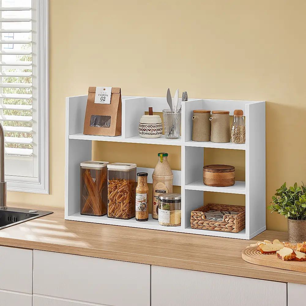 VASAGLE Ραφιέρα Γραφείου Μοντέρνου Σχεδιασμού με Ευρύχωρη Αποθήκευση και Εύκολη Συναρμολόγηση LBC815W14