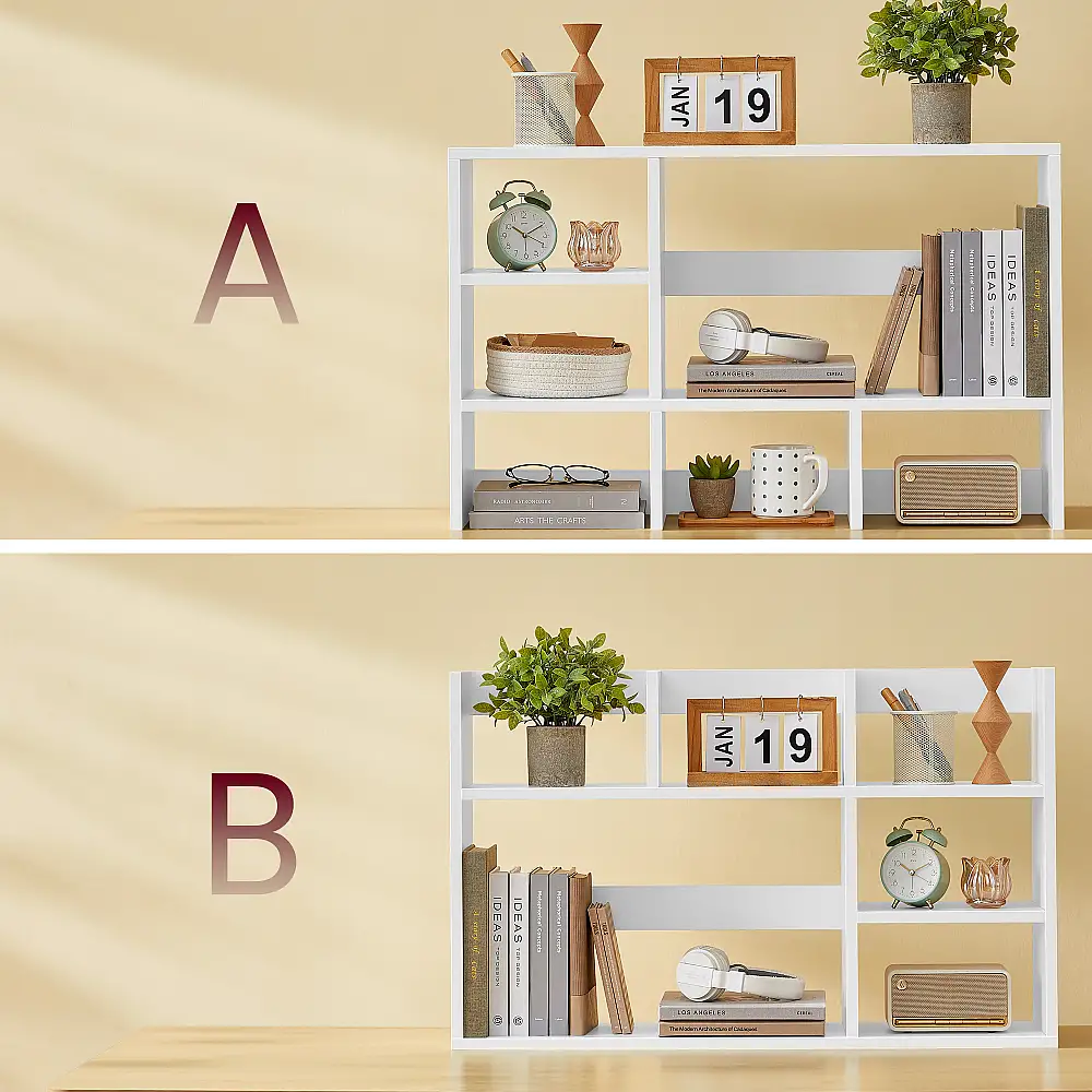 VASAGLE Ραφιέρα Γραφείου Μοντέρνου Σχεδιασμού με Ευρύχωρη Αποθήκευση και Εύκολη Συναρμολόγηση LBC815W14