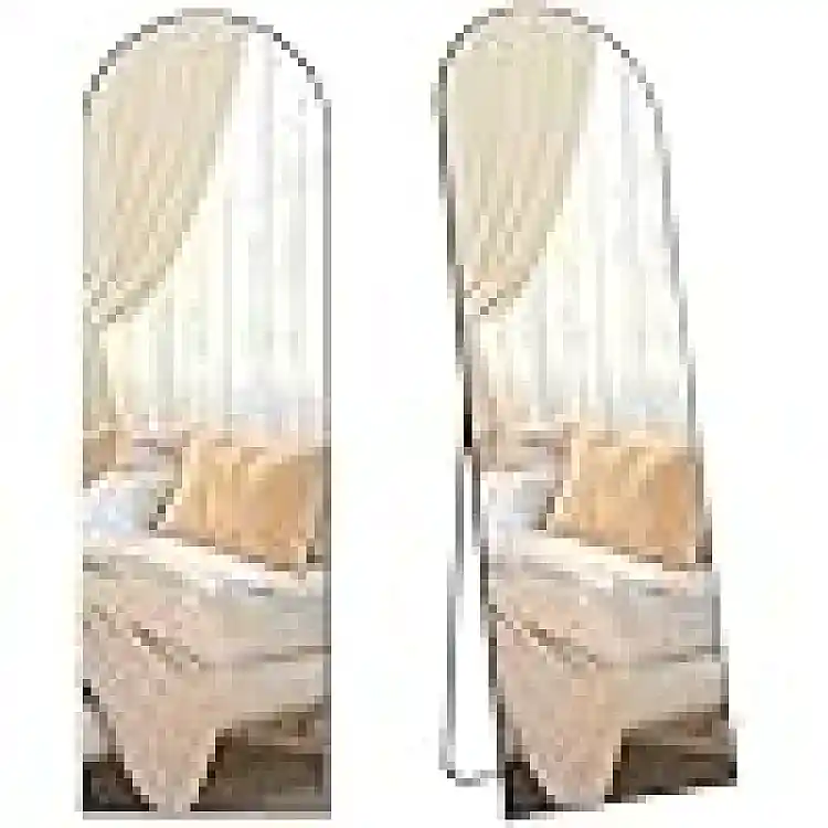 SONGMICS Καθρέφτης Δαπέδου 160x50 cm με Αψιδωτό Μαύρο Αλουμινένιο Πλαίσιο LFM031B01