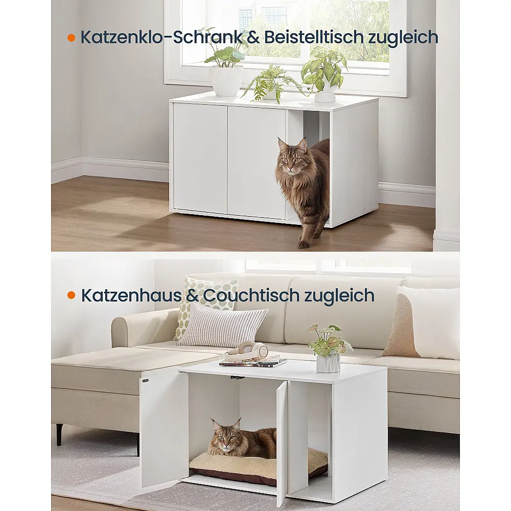 SONGMICS Κομψό Κουτί Απορριμμάτων Γάτας 80x50x53cm - Γρήγορη Συναρμολόγηση Χωρίς Εργαλεία, Ιδιωτικότητα και Αντοχή PCL013W01