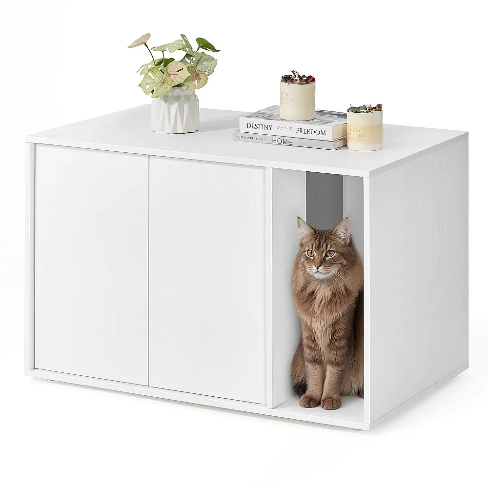 SONGMICS Κομψό Κουτί Απορριμμάτων Γάτας 80x50x53cm - Γρήγορη Συναρμολόγηση Χωρίς Εργαλεία, Ιδιωτικότητα και Αντοχή PCL013W01
