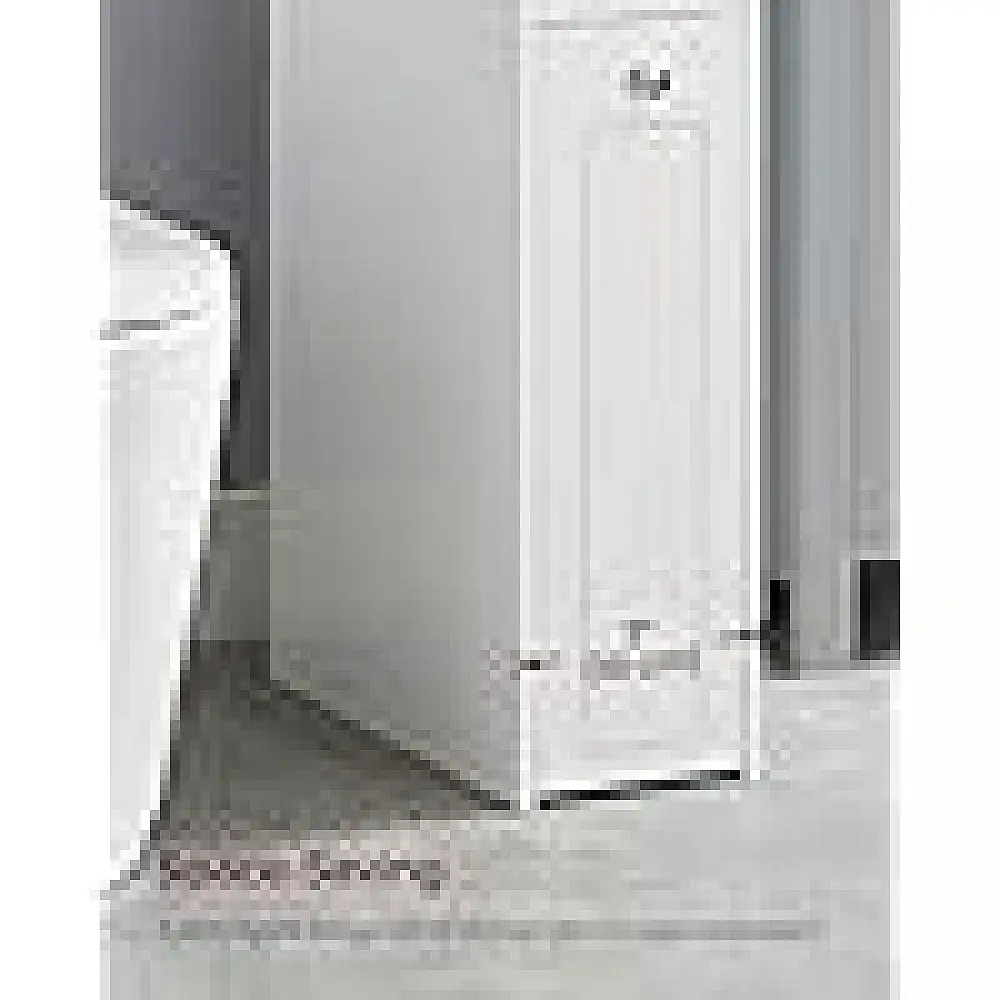 VASAGLE Λευκό Ντουλάπι Μπάνιου 18x40x70cm με 4 Ράφια και Συρόμενο Συρτάρι BBC847P31