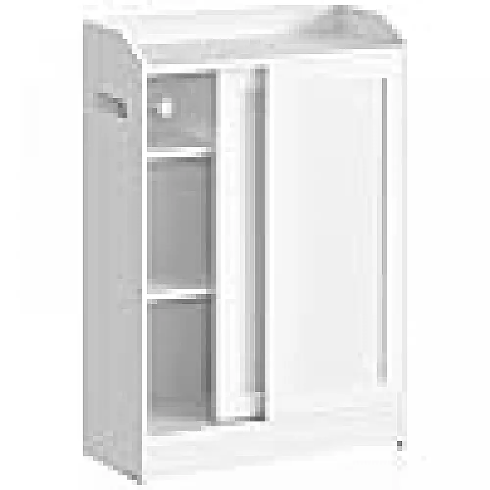 VASAGLE Ντουλάπι Μπάνιου Λευκό με Συρόμενες Πόρτες και Ρυθμιζόμενα Ράφια 60x20x80 εκ. BBC752W01