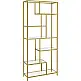 VASAGLE Μεταλλική Χρυσή Βιβλιοθήκη 6 Επιπέδων 80x30x180.8cm LGT502A01 LGT502A01