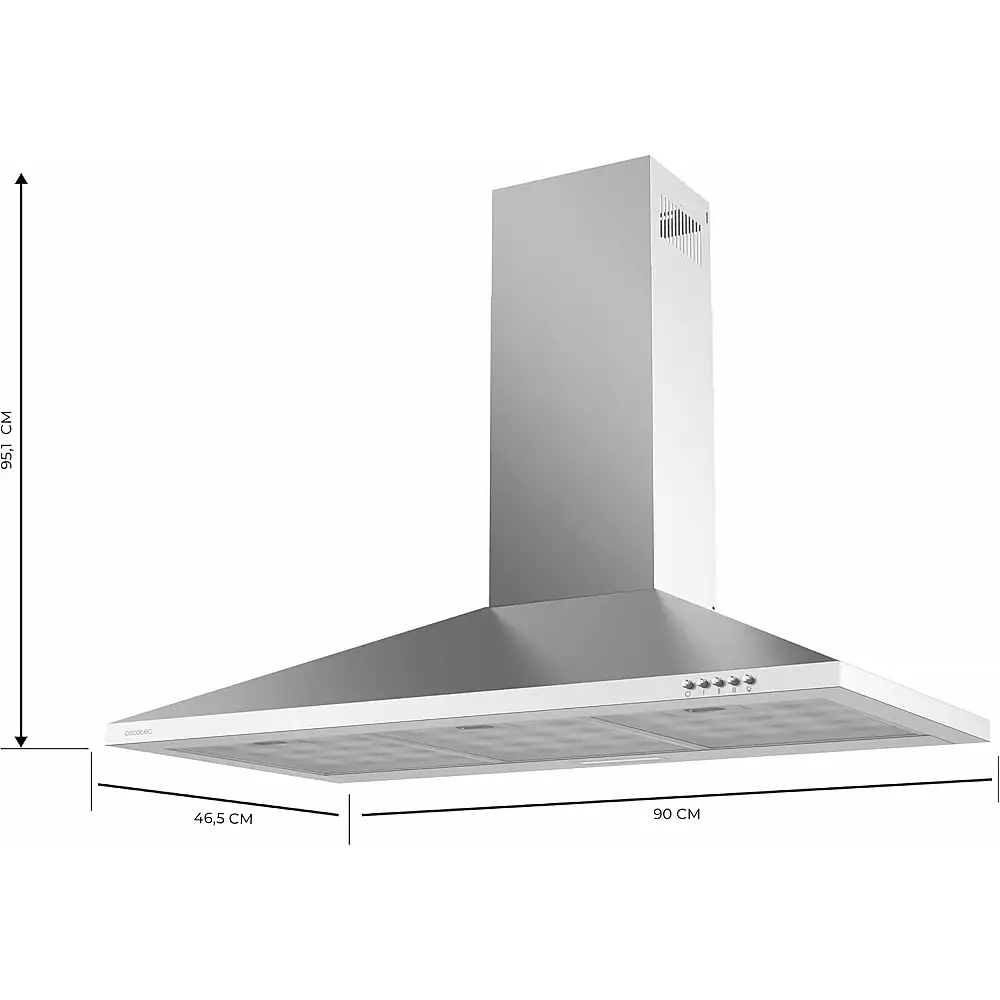 Απορροφητήρας Καμινάδα 90cm 65W Bolero Inox CEC-02842 Cecotec