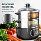 Ατμομάγειρας Vapovita SteelPot White – 1300W με 3 Δοχεία από Ανοξείδωτο Ατσάλι 10lt CEC-100630 Cecotec