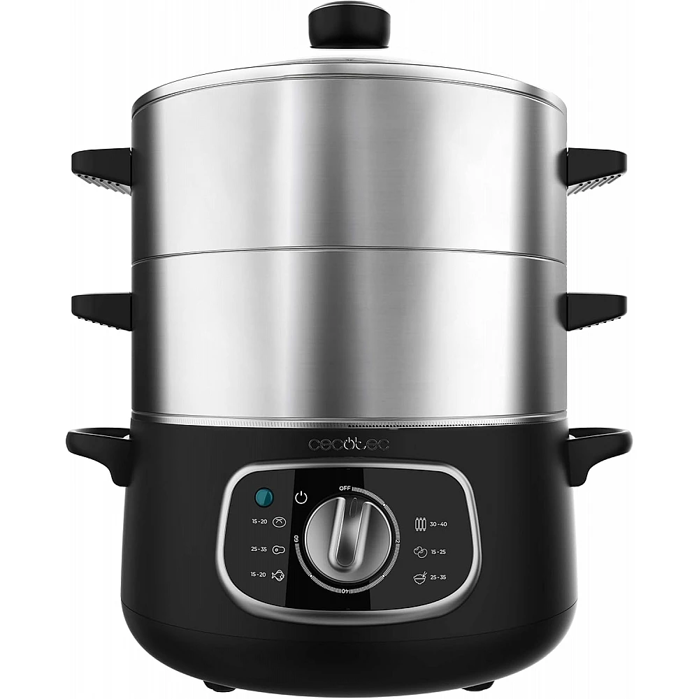 Ατμομάγειρας Vapovita SteelPot White – 1300W με 3 Δοχεία από Ανοξείδωτο Ατσάλι 10lt CEC-100630 Cecotec