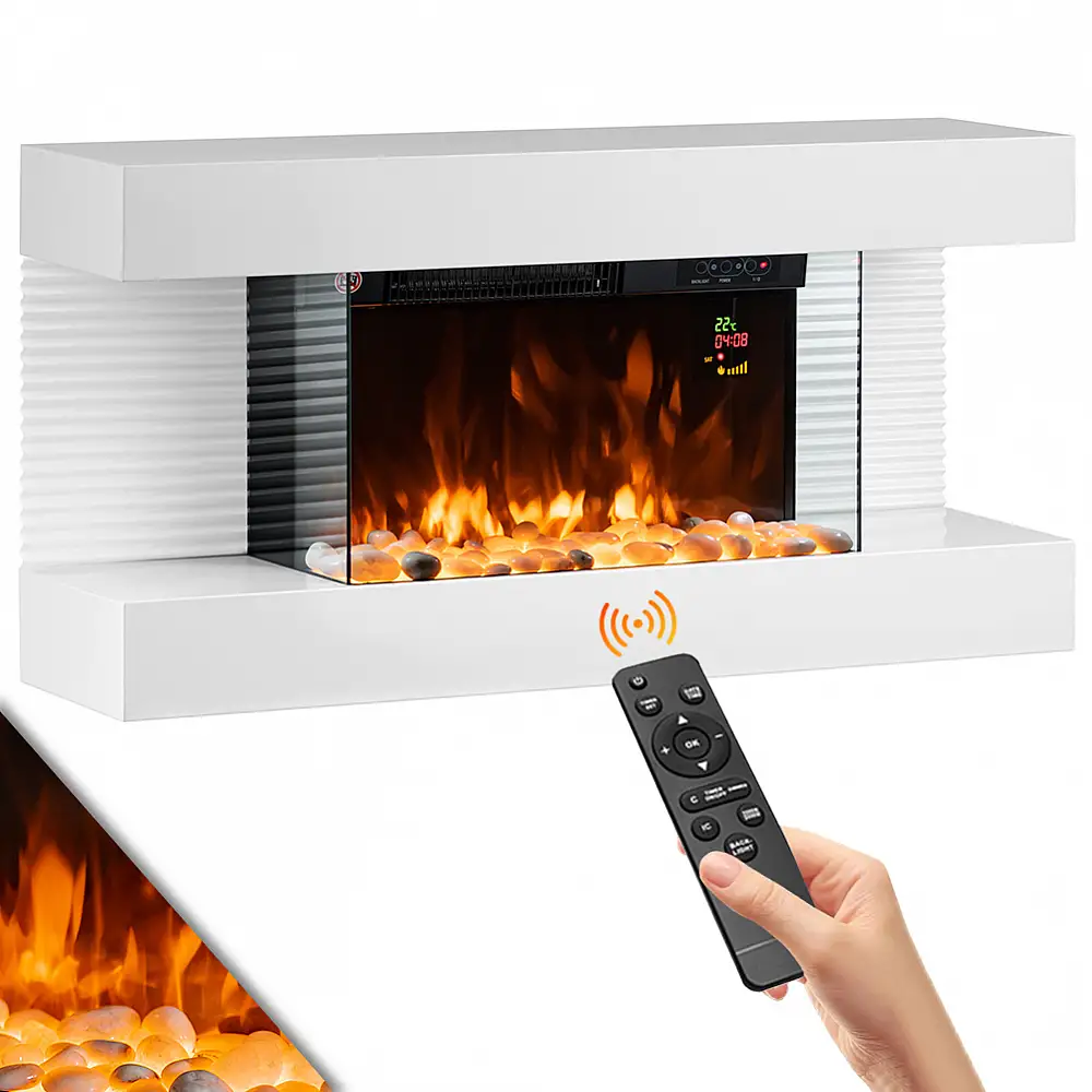 BAKAJI Ηλεκτρικό Τζάκι Τοίχου Σεντ Μόριτζ με Ρεαλιστική Φλόγα 02842100