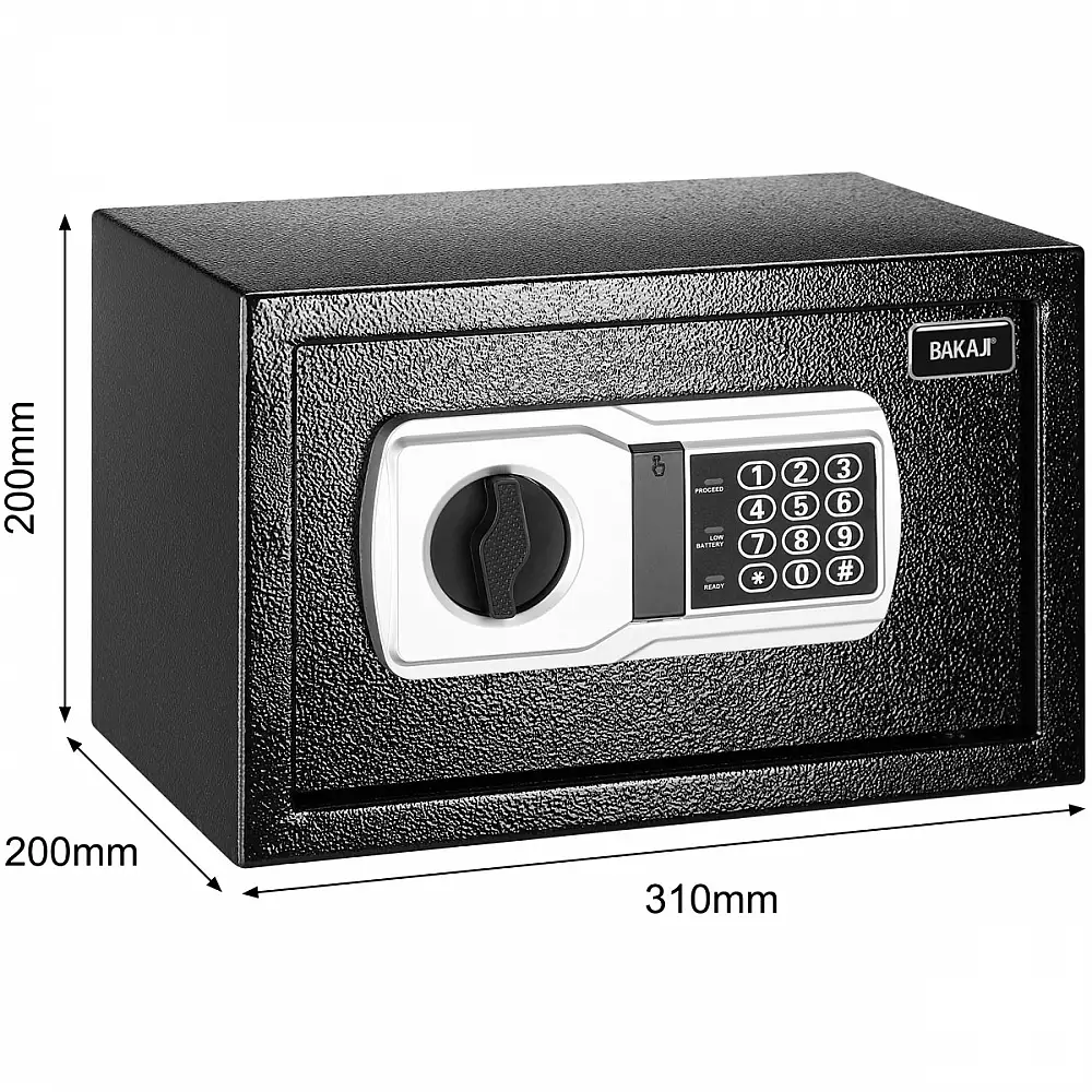 BAKAJI Ψηφιακός Ηλεκτρονικός Τοίχος Χρηματοκιβώτιο 31x20x20 cm Ασφάλεια Σπίτι Ξενοδοχείο 02841443
