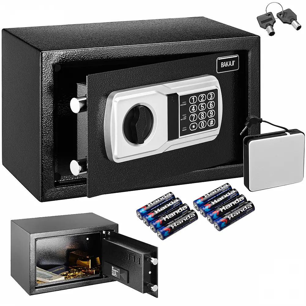 BAKAJI Ψηφιακός Ηλεκτρονικός Τοίχος Χρηματοκιβώτιο 31x20x20 cm Ασφάλεια Σπίτι Ξενοδοχείο 02841443