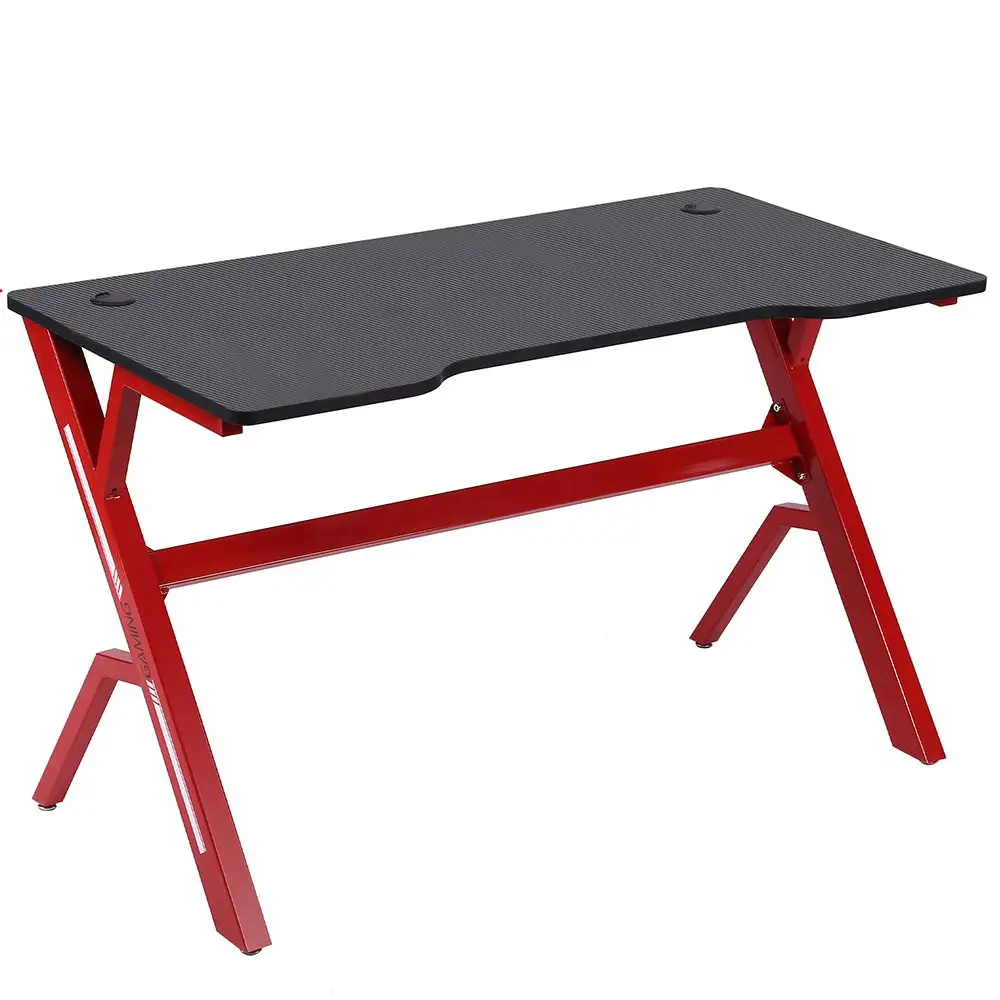 BAKAJI Γραφείο Gaming για Υπολογιστή από Μέταλλο και Ξύλο MDF με Mouse Pad 02012073