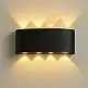 BAKAJI Απλίκα Τοίχου 8 LED Μαύρη με Θερμό Λευκό Φως 22x8x4cm 02842459