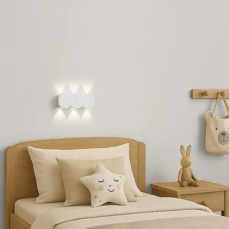 BAKAJI Απλίκα Τοίχου 6 LED Λευκή Λάμπα με Ψυχρό Λευκό Φως 15x8x3cm 02842438