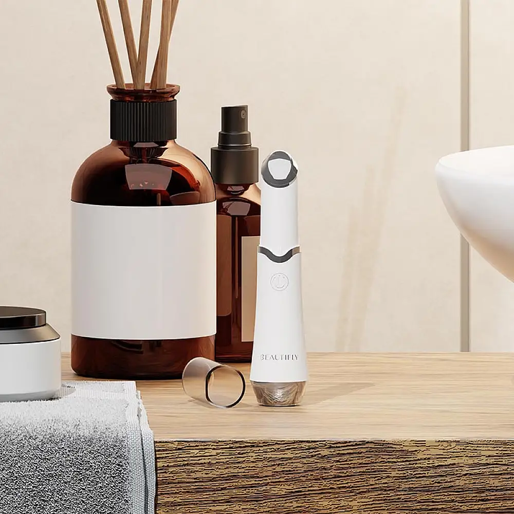 Μίνι Συσκευή Αντιγήρανσης Ματιών & Χειλιών με Δονήσεις, Φωτοθεραπεία και Θερμοθεραπεία Λευκό 5903003701231 BEAUTIFLY