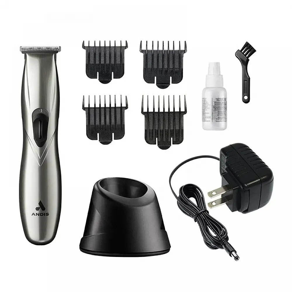Επαγγελματικό Τρίμερ Ρεύματος-Επαναφορτιζόμενο με 4 Χτενάκια Ασημί 32835 ANDIS