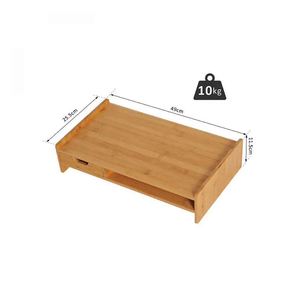 Ξύλινη Βάση από Μπαμπού για Οθόνη Υπολογιστή με 1 Συρτάρι 49 x 25.5 x 11.5 m HOMCOM 920-042