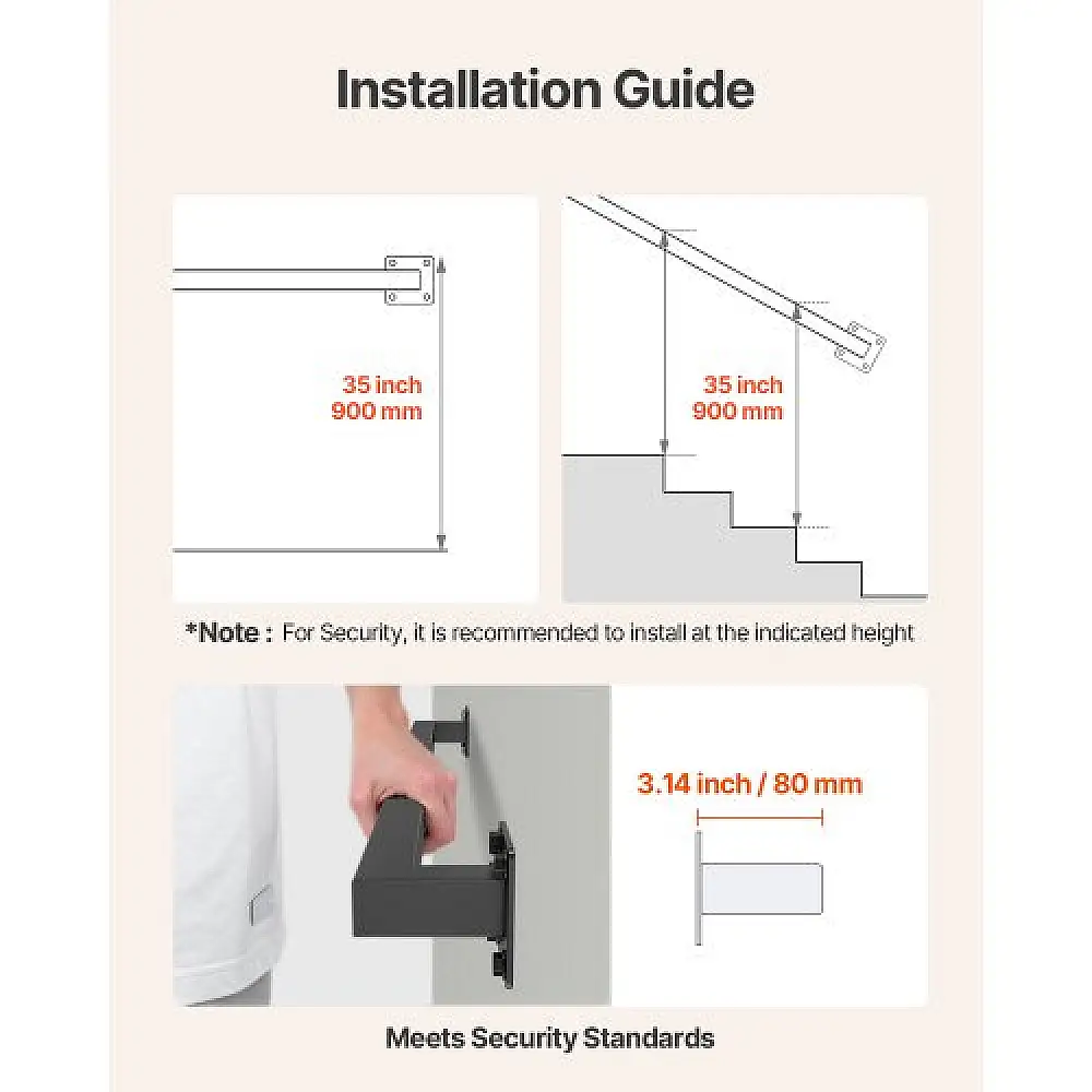 VEVOR Μαύρο Σιδερένιο Κουπαστό Τοίχου 1215mm BGSTZFGFS4FT52DQA001V0