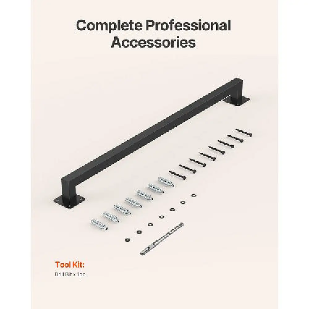 VEVOR Μαύρο Σιδερένιο Κουπαστό Τοίχου 1215mm BGSTZFGFS4FT52DQA001V0